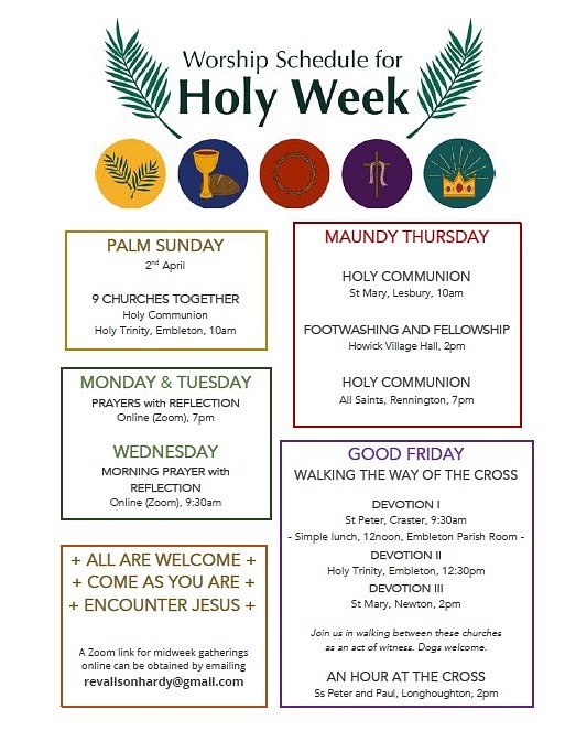 Services and Events for Holy Week